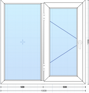 پنجره دوجداره Upvc تک حالته